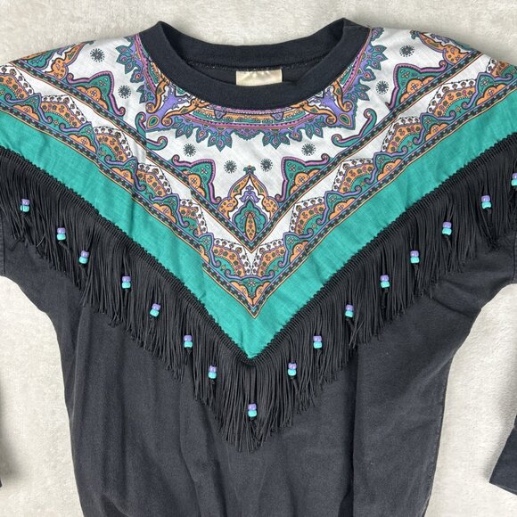Vintage Hazlewood Southwestern Women's Medium Beaded Tasseled Fringe Country - Picture 2 of 8